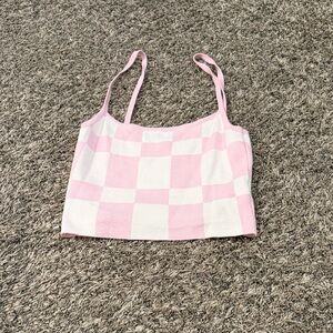 Papermoon Pink and White Plaid Top